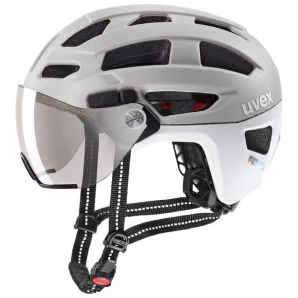 Radhelm finale visor sand - white mat 52-57