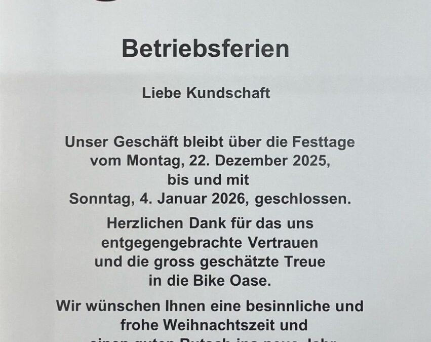 Betriebsferien